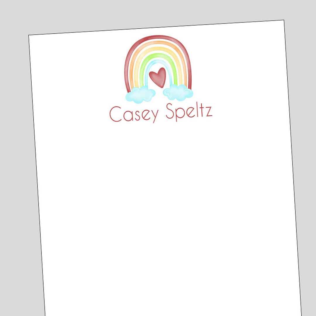 Rainbow Notepad, Personalized Teacher Notepad Gift, Rainbow Gift ...