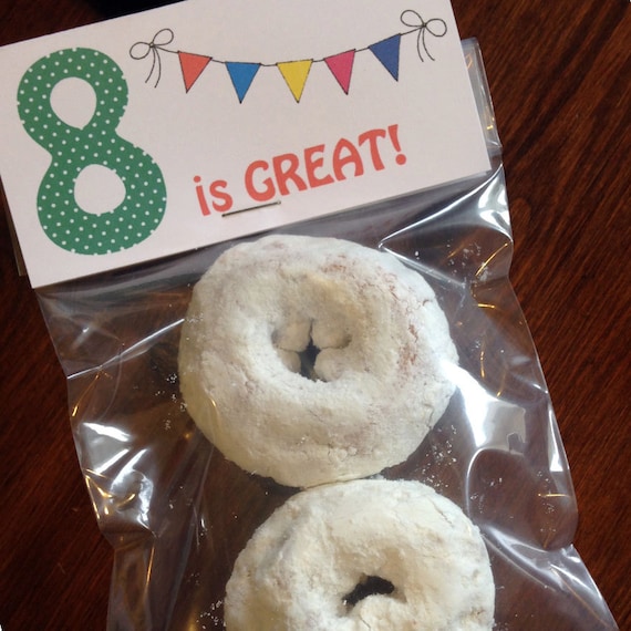8 is Great Treat Bag Toppers Editable Tags Personalized 8th - Etsy