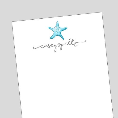 Starfish Notepad, Hostess Gift, Personalized Gift, Beach House Gift, Summer Gift Ideas, Custom Notepad, Personalized Notepad
