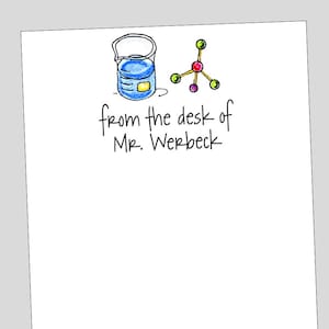 Science Notepad, gift for chemistry teacher, teacher gift, gift for scientist, personalized gift