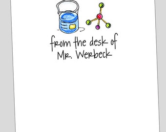 Science Notepad, gift for chemistry teacher, teacher gift, gift for scientist, personalized gift