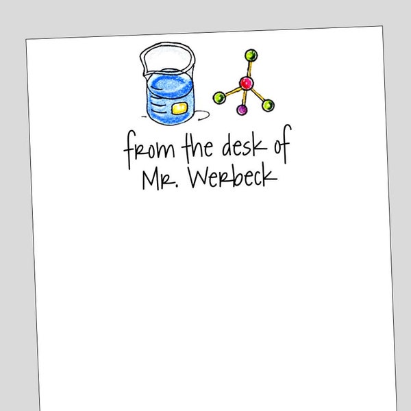 Science Notepad, gift for chemistry teacher, teacher gift, gift for scientist, personalized gift