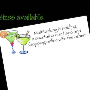 Cocktail Notepad, funny Christmas gift, gift for shopper, margarita notepad, shopaholic gift, funny coworker gift, online shopping, bff gift