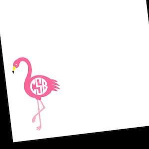 Flamingo Notepads, Monogram Stationery, flamingo gift, monogram gift, gift for her