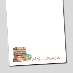 Book Stack Notepad, Gift for Librarian, Teacher Notepad, Librarian Gift, Teacher Gifts, Custom Notepad, Librarian Gift Ideas, To Do List