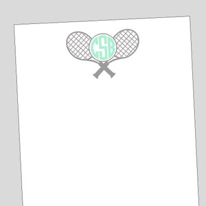 Tennis Notepad, Monogram Stationery, Tennis Gift, monogram gift, gift for tennis player, personalized gift