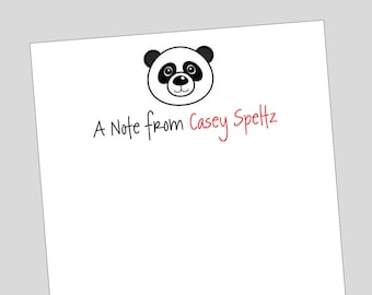 Panda Notepad, Teacher Gift, Personalized notepad