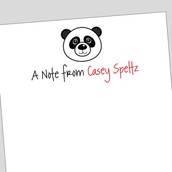 Panda Notepad, Teacher Gift, Personalized notepad