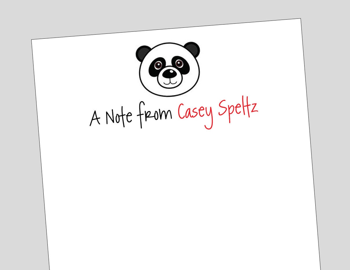 Panda Notepad Teacher Gift Personalized Notepad - Etsy