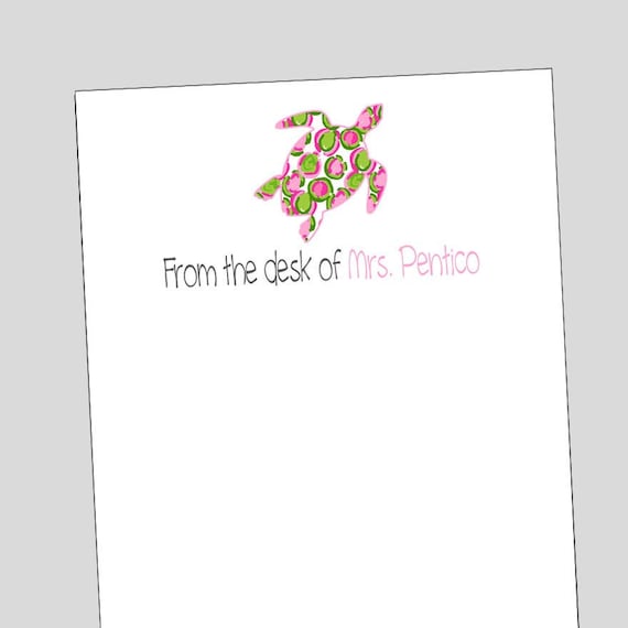 Turtle Notepad Teacher Gift From the Desk of Notepad Turtle - Etsy