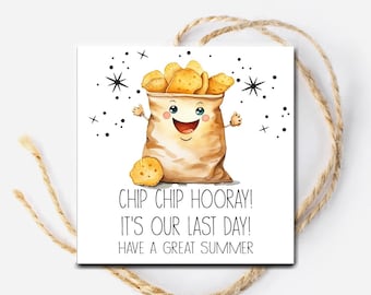 Printable Chip Bag Tag, Last Day of School Snack Tag Classroom Treat Tag, End of School Year Teacher Gift Tag Summer Card, PTO PTA Favor Tag