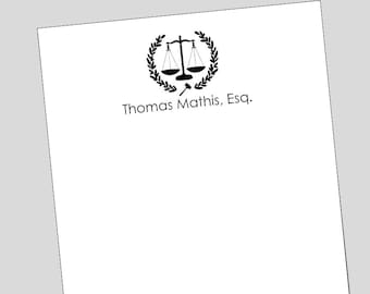 Scales of Justice Notepad, Law School Grad Gift, Gift for lawyer, Gift for Attorney, Personalized Notepad, lawyer appreciation gift, judge