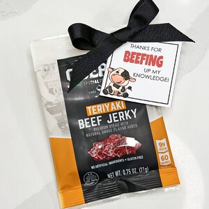 Tag for Beef Jerky, Teacher Gift, Instant Download, Father&#39;s Day Gift Tag, Teacher Appreciation, gifts for him, End of year gift