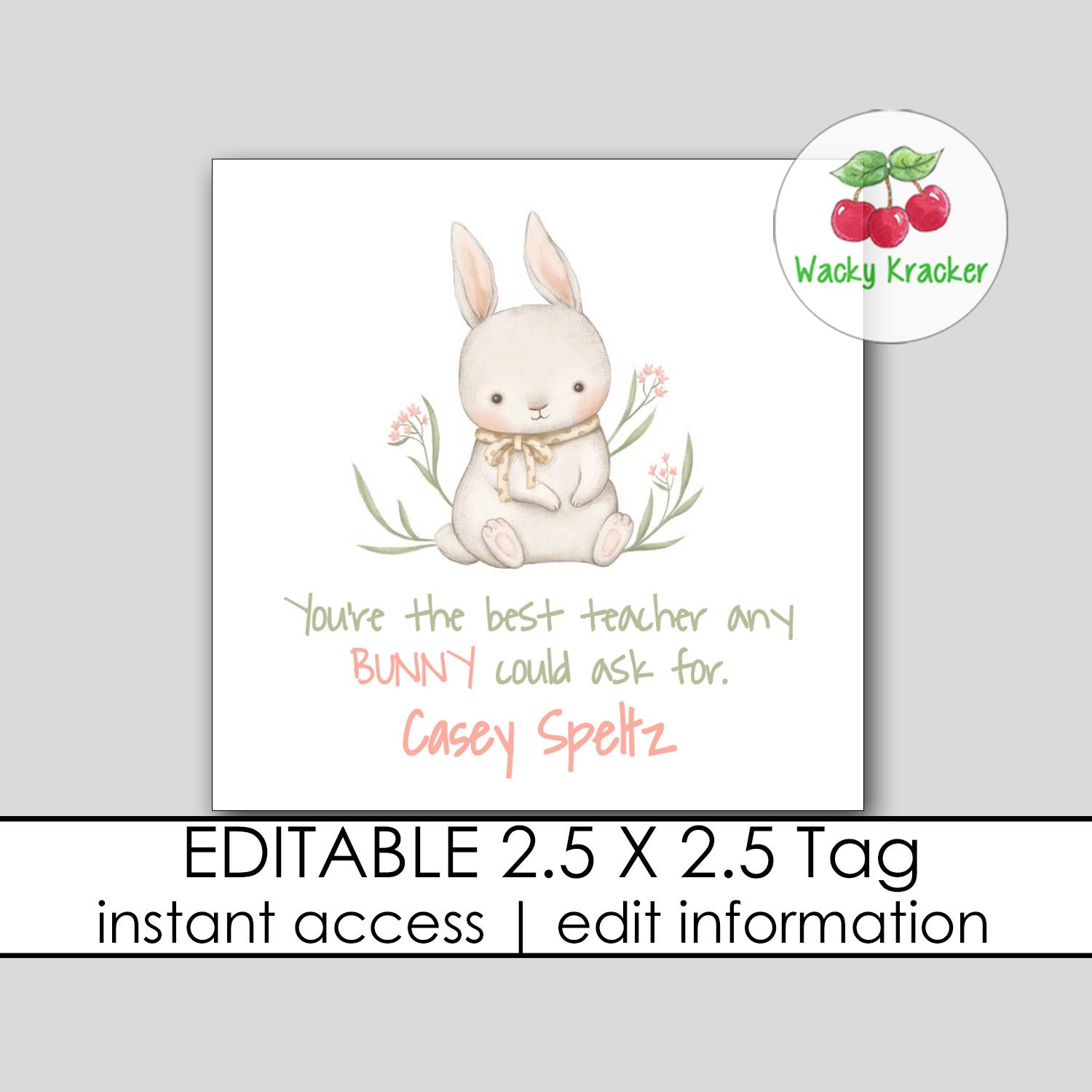 You're the Best Teacher Any Bunny Could Ask For, Gift Tag Template, Easter  Gift Tag, Gift for Teacher, Easter Gift Tag, Bunny Gift Tag - Etsy