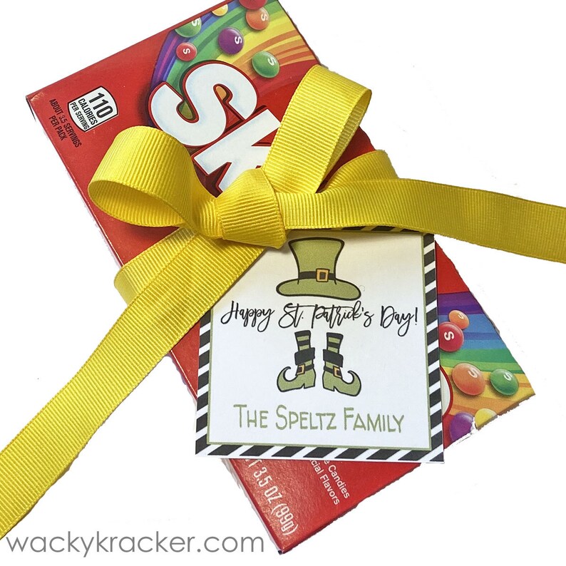 Patricks/'s Gift Tag Editable Gift Tag Template Leprechaun Hat and Shoes Favor Tags Personalized St Square Party Favor Tags