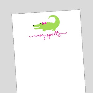 Alligator Notepad, Crocodile Notepad, Alligator lover, alligator gift, teacher gift, personalized gift, cute alligator, Girl Alligator