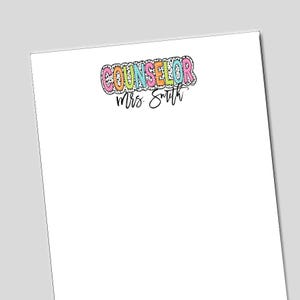 Counselor Notepads, Back to School Gift, Therapist Gift, School Counselor Week, custom notepad, School Counselor Gift, Mental Health