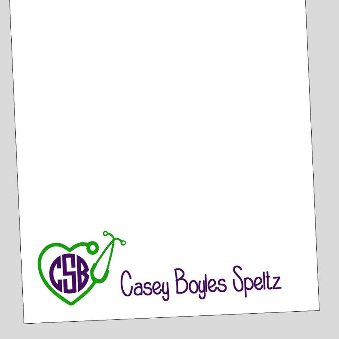 Monogram Nurse Notepads, Nurse Gift, Gift for Nurse, Personalized Gift