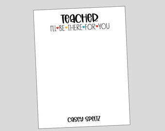 Teacher Notepads, Back to School gift, Teacher Gift, Teacher Appreciation Gift, personalized gift