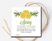 Printable Simmering Potpourri Tag, Homemade Spring Potpourri Gift Tag, Holiday Stovetop Potpourri, Nurse Teacher Staff Client Gift Idea