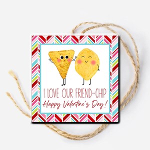 Druckbare ich liebe unseren Freund Chip Valentinstag Karte, Kartoffelchips Valentinstag Valentinstag Karte, Sofort Download Kinder Favor Geschenkanhänger