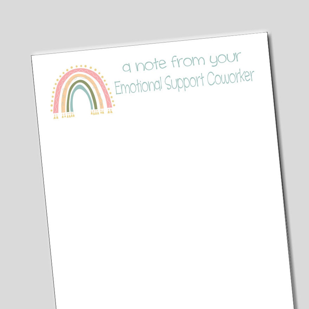 Emotional Support Coworker Notepad, Fun Office Present, Coworker Bestie ...