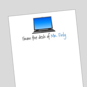 Computer Notepads, Computer Teacher Gift, Personalized notepad, Technology, Laptop, Programmer, Tech