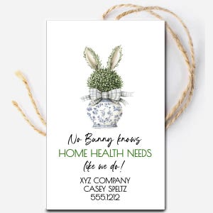 Printable Bunny Topiary Referral Business Marketing Tag, Guest Gifts, Customer Referral, Appreciation Gift, Business Advertising, Sales