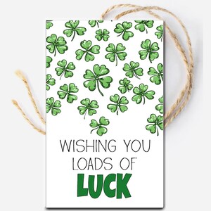 Afdrukbare St. Patrick's Day-tags, tag voor team, waardering teamlid, cadeau personeel, ik wens je veel geluk, medewerkers dokterspraktijk