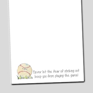 Baseball Notepad, Gift for Baseball Coach, baseball gift, Baseball Party Favor, End of Season Baseball Team Gift, Gift for baseball player