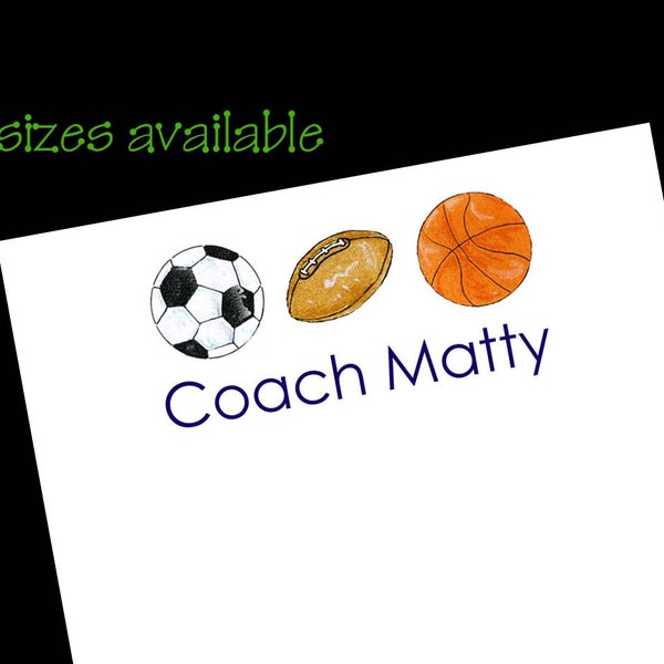 Sport Notepads, Coach Gift, Soccer gift, football gift, basketball gift, personalized gift, teacher gift