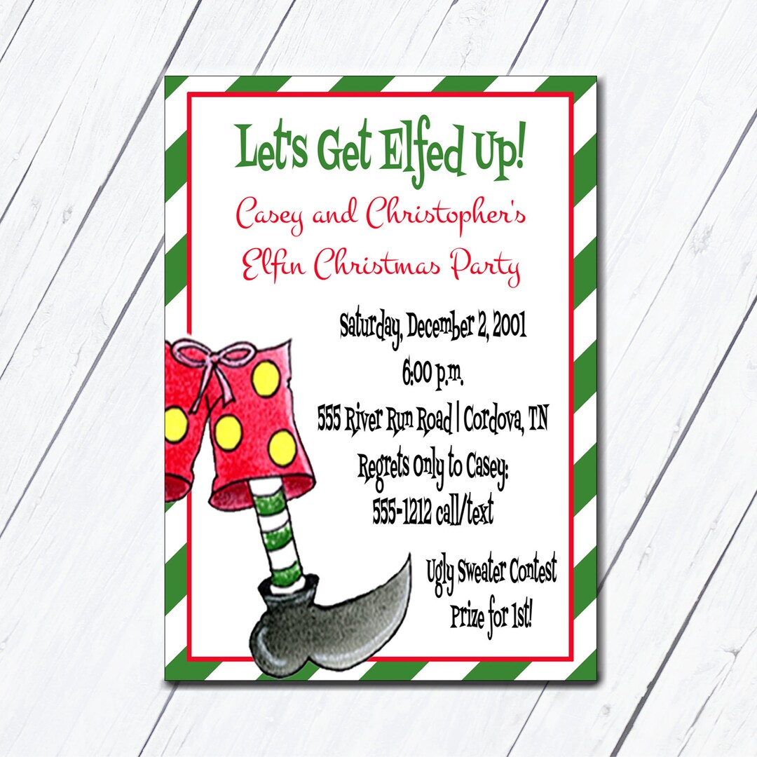 Elf Invitation, Elf Birthday Invitation, Christmas Family, Let’s Get