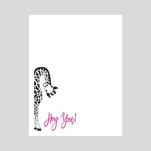 Giraffe Notepad, Giraffe Stationery, teacher gift, giraffe gift