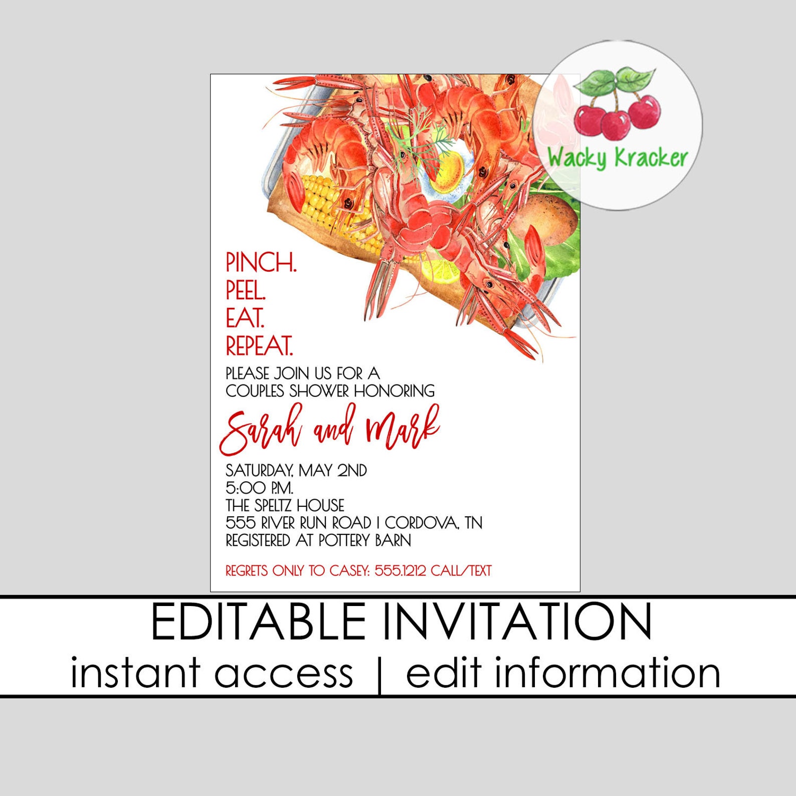 Low Country Boil Invitation Couples Shower Bridal Shower - Etsy