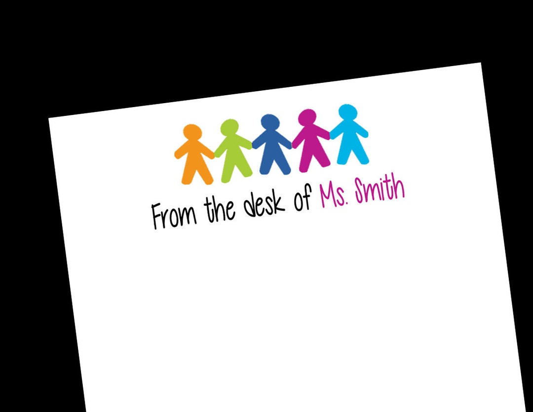 Paper Doll Notepad, Teacher Notepad, Gift for Teachers, Teacher Gift