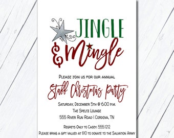 Jingle and Mingle Invitation, Christmas Jingle and Mingle, Jingle Jingle Mix and Mingle, Mingle and Jingle Party Invitation