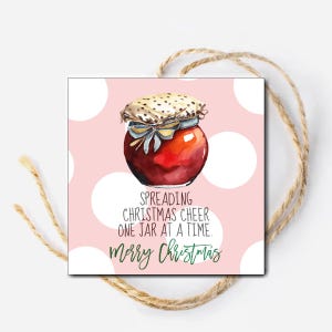Kerstgejuich met één pot tegelijk verspreiden, jamgelei jam bewaart honing Cadeaukaartje, cadeaulabel vakantie, vrolijk kerstfeest bedankt cadeaulabel