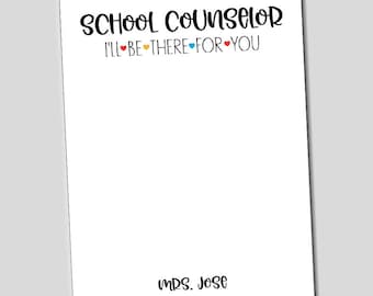 School Counselor Notepad, Back to School Gift, Teacher Appreciation Gift, custom notepad, Gift for Counselor, School Therapist Gift