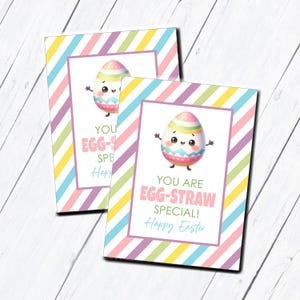 Easter Day Straw Tag, You are Egg Straw Special Easter Party Favor Gift Tag, printable Gift for Classmates, Easter Preschool, Non Candy Gift