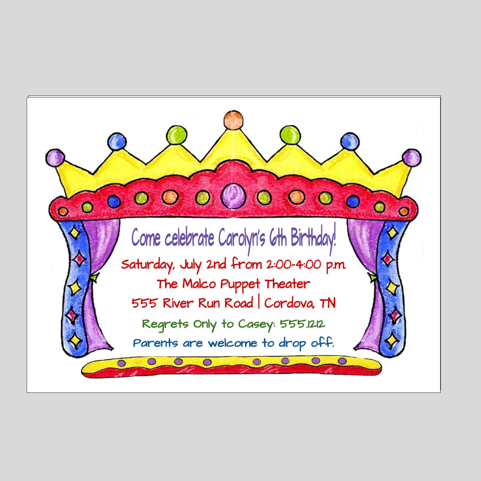 Puppet Invitation Puppet Theater Party INSTANT DOWNLOAD Etsy