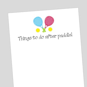 Paddle Notepads, Paddle Tennis Stationery, Paddle Tennis Gift