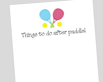 Paddle Notepads, Paddle Tennis Stationery, Paddle Tennis Gift