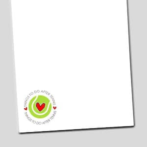 Personalized Tennis Notepad, Things to Do After Tennis, Funny Custom Pad for Players, Teams, or Coaches, Tennis Gifts for Women, Tennis Team