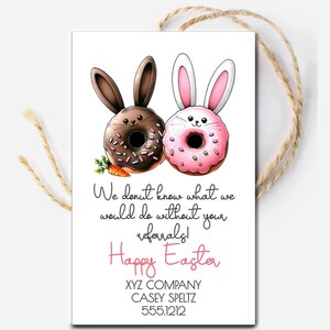 Printable Easter Donut Referral Business Marketing Tag, Guest Gifts, Customer Referrals, Appreciation Gift, Business Advertising, Sales