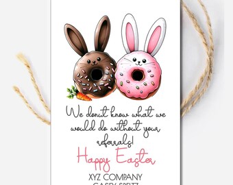 Printable Easter Donut Referral Business Marketing Tag, Guest Gifts, Customer Referrals, Appreciation Gift, Business Advertising, Sales