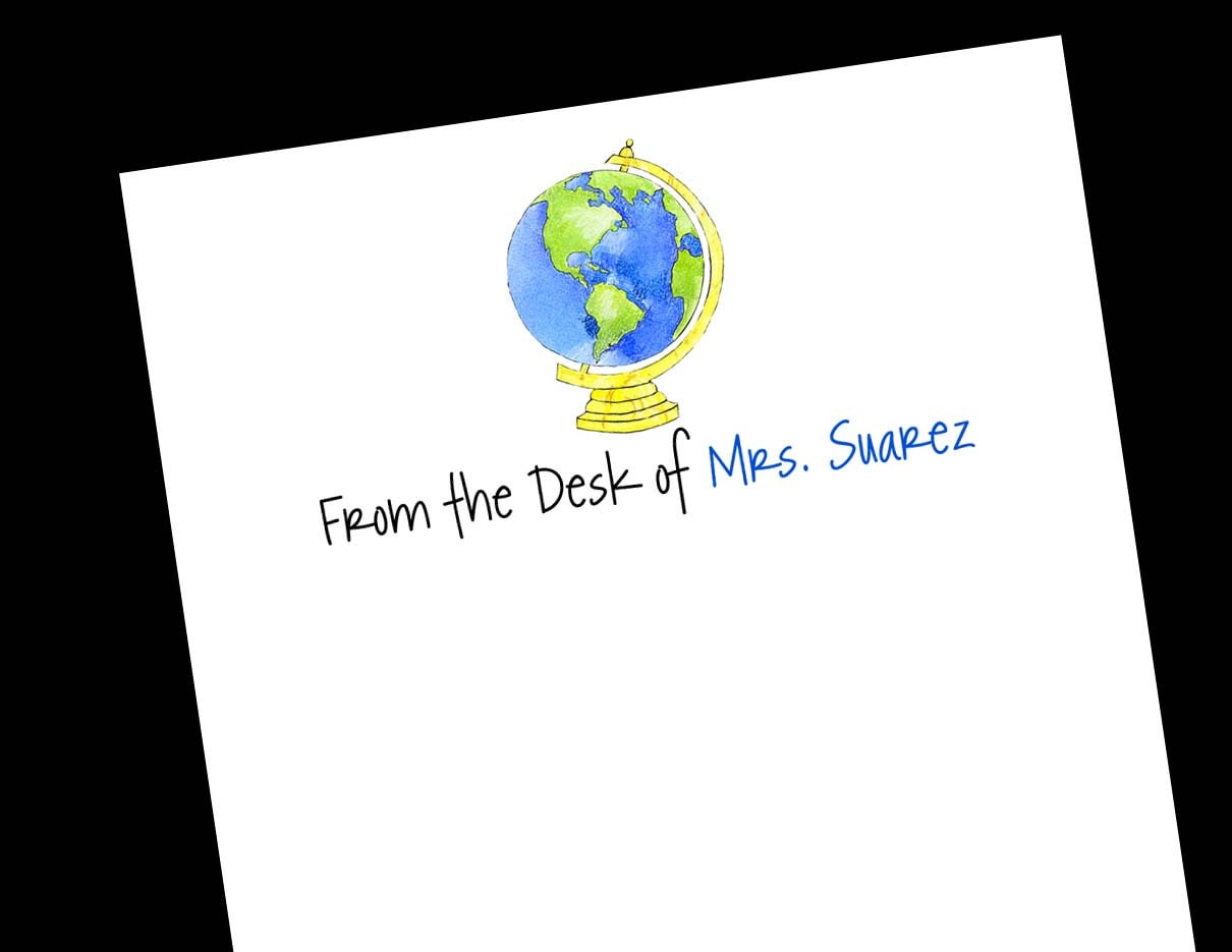 Globe Notepads, Gift for History Teacher, teacher gift, earth gift, teacher appreciation, back to school gift