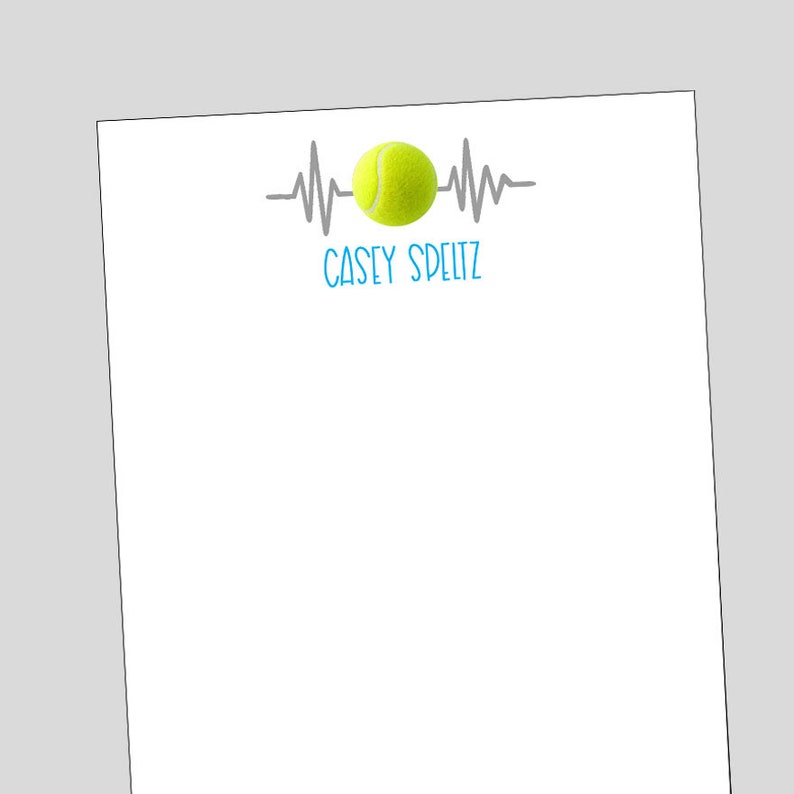 Tennis Heartbeat Notepad Tennis Gift Tennis Stationery Etsy