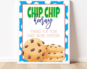Cookie Sign, Teacher Appreciation Week, Instant Download, Snack Table Sign, Printable Cookie Sign, Staff Appreciation, Thank you Sign