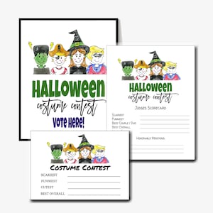 Kinder Halloween Kostüm Wettbewerb, Abstimmungskarten, Halloween Partyspiel, digitaler Download, Contest Scorecards, Halloween Zeichen, Abstimmung Stimmzettel