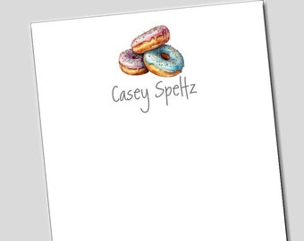 Donut Notepad, Doughnut Notepad, Donut gift, Personalized Notepad, gift for donut lover, gift for baker, bakery gift, personalized donut